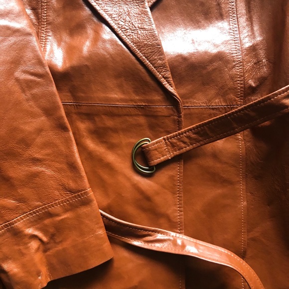 Edgy Retro Leather Wrap Jacket w/ Self-Tie Belt - Picture 8 of 8